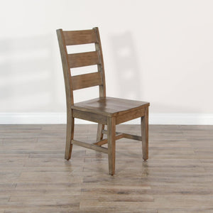 Sunny Designs Doe Valley Buckskin Ladderback Dining Chair with Stretchers Wood Seat