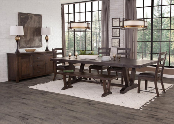 Sunny Designs Homestead Tobacco Leaf Extension 90-140 Inch Dining Table with Folding Leaves