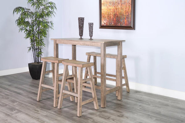 Sunny Designs Marina Beach Pebble 30 Inch Saddle Seat Stool with Wood Seat