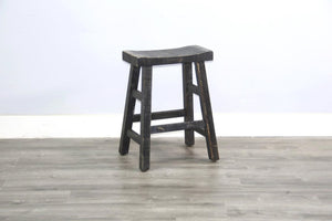 Sunny Designs Marina Black Sand 24 Inch Saddle Seat Counter-Height Stool with Wooden Seat