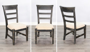 Sunny Designs Marina Black Sand White Sand Side Dining Chair Cushioned Seat