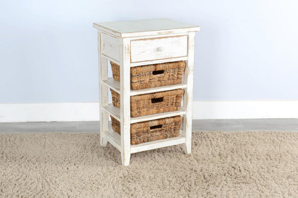 Sunny Designs Marina White Sand Storage Table