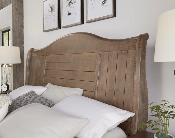 Vaughan-Bassett Cool Farmhouse Natural Sleigh Queen Headboard