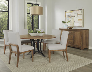 Vaughan-Bassett Crafted Cherry Dining Medium Upholstered Side Dining Chair Oatmeal Fabric