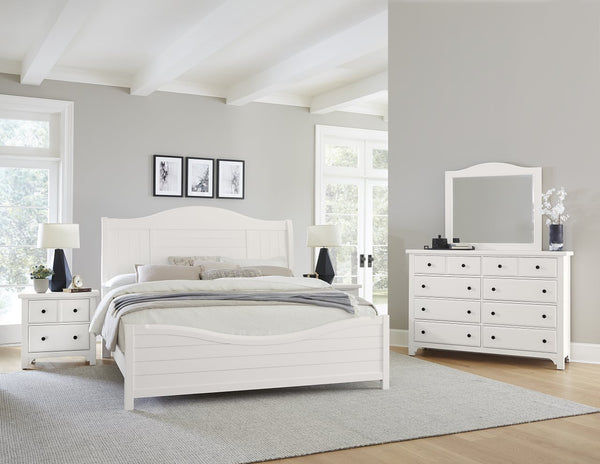 Vaughan-Bassett Cool Farmhouse Soft White Sleigh King Headboard