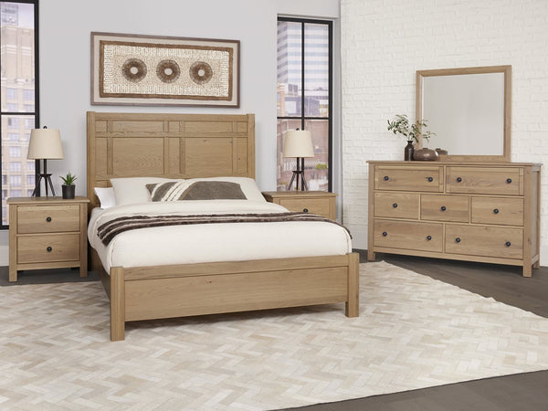 Vaughan-Bassett Custom Express Clear Oak Queen Architectural Bed