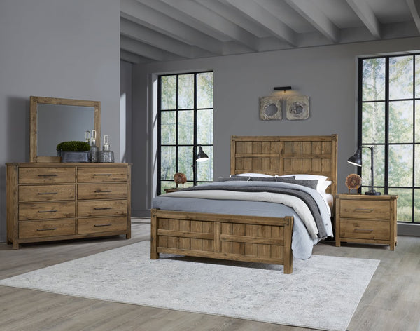 Vaughan-Bassett Dovetail Natural California King Board & Batten Bed