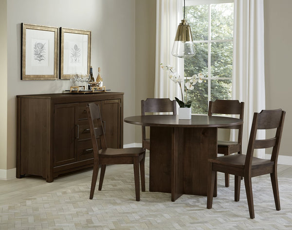 Vaughan-Bassett Crafted Cherry Dining Dark 48 Inch Round Table with Wood Base