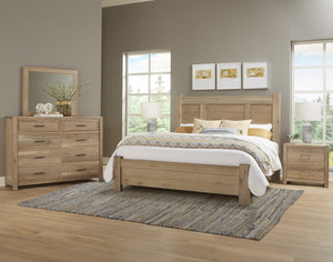 Vaughan-Bassett Crafted Oak Bleached White Ben California King Poster Bed