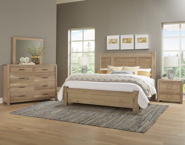 Vaughan-Bassett Crafted Oak Bleached White Ben California King Poster Bed