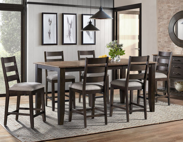 Intercon Beacon Black & Walnut Transitional Ladder Back Dining Side Chair with Cushion