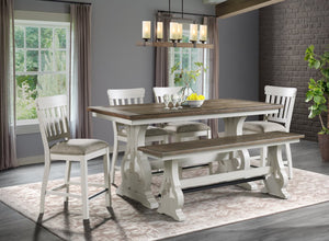 Intercon Drake Rustic White & French Oak Farmhouse 60 Inch Writing Desk