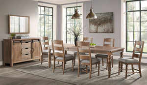 Intercon Highland Sandwash Farmhouse Ladder Back Barstool with Cushion Seat