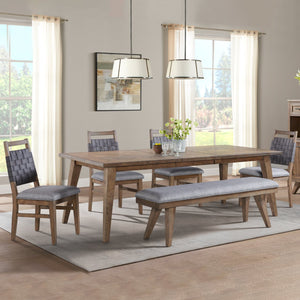 Intercon Oslo Weathered Chestnut Transitional Dining Table with Leaf
