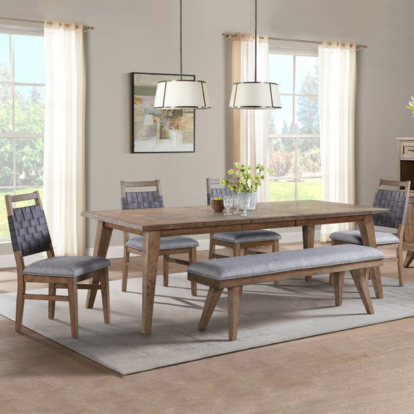 Intercon Oslo Weathered Chestnut Transitional Dining Table with Leaf