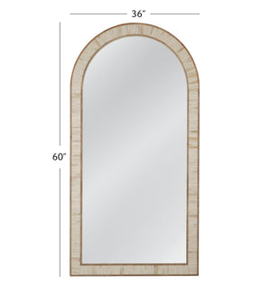 Bassett Mirror Coastal Cream Halsey Arched Floor Mirror