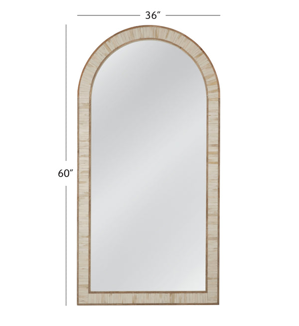 Bassett Mirror Coastal Cream Halsey Arched Floor Mirror