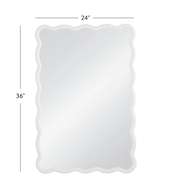 Bassett Mirror Modern White Bryony Rectangular Wall Mirror