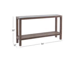 Bassett Mirror Coastal Gray Calum Rectangle Console Table with 1 Shelf