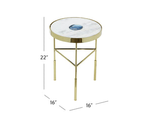 Bassett Mirror Contemporary Polished Gold Delilah Accent Table