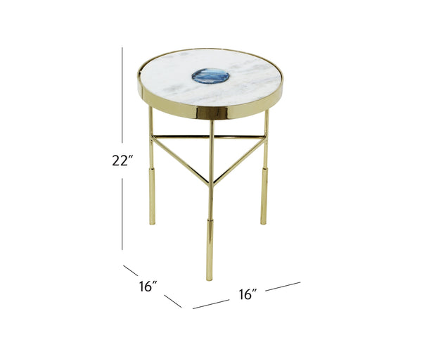 Bassett Mirror Contemporary Polished Gold Delilah Accent Table
