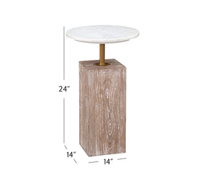 Bassett Mirror Farmhouse White Wash Mango Holt Accent Table