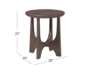 Bassett Mirror Modern Antique Brown Oak Dunnigan Brown Oak Round End Table