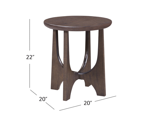 Bassett Mirror Modern Antique Brown Oak Dunnigan Brown Oak Round End Table