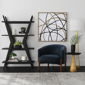 Bassett Mirror Modern Black Stratton Black Bookcases/Etagere