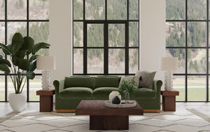Bassett Mirror Modern Dark Brown Mango Padula Brown Oak Square Cockttail Table