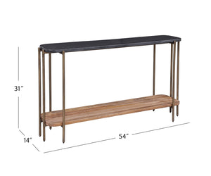 Bassett Mirror Modern Dark Brown/Natural Mango Adrienne Rectangle Console Table