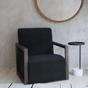 Bassett Mirror Modern Velvet Smoke Asher Accent Chair