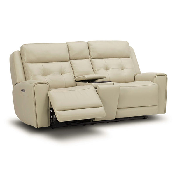 Liberty Furniture Carrington Baja Stone Leather Loveseat with Console P3 & Zg