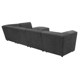Coaster Sunny 6-Piece Upholstered Modular Sectional Sofa Charcoal