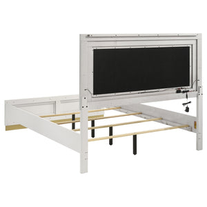 Coaster Caraway Wood California King Led Panel Bed White
