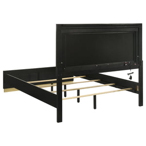 Coaster Caraway Wood King Led Panel Bed Black