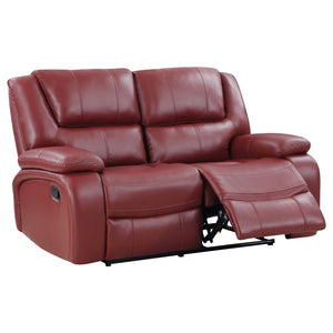Coaster Camila Upholstered Motion Reclining Loveseat Red