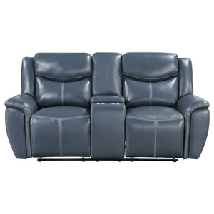 Coaster Sloane Upholstered Padded Arm Reclining Loveseat Blue