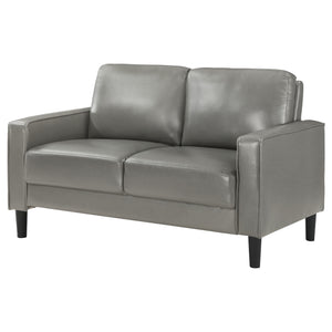 Coaster Ruth Upholstered Track Arm Loveseat Grey