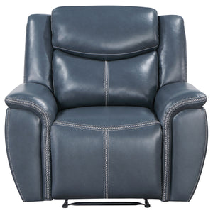 Coaster Sloane Upholstered Padded Arm Recliner Chair Blue