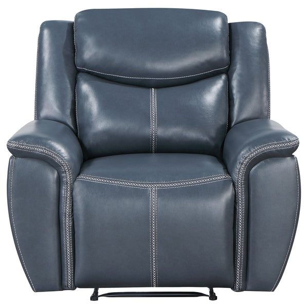 Coaster Sloane Upholstered Padded Arm Recliner Chair Blue