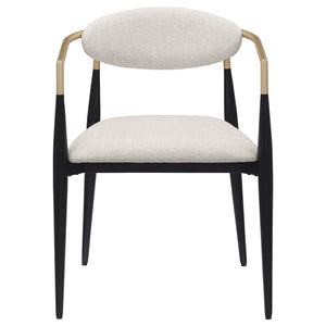 Coaster Alexis Fabric Upholstered Dining Arm Chair Beige