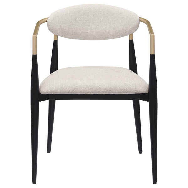 Coaster Alexis Fabric Upholstered Dining Arm Chair Beige