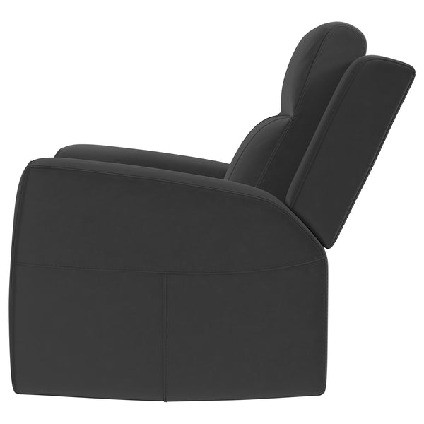 Coaster Brentwood Upholstered Recliner Chair Dark Charcoal