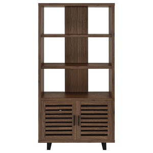 Coaster Maddox 71 Inch 3-Shelf Cabinet Bookcase Walnut