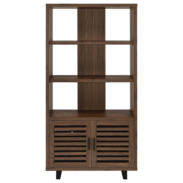 Coaster Maddox 71 Inch 3-Shelf Cabinet Bookcase Walnut