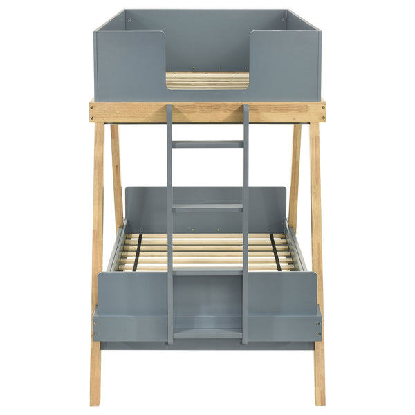 Coaster Frankie Wood Twin Over Twin Bunk Bed Blue & Natural