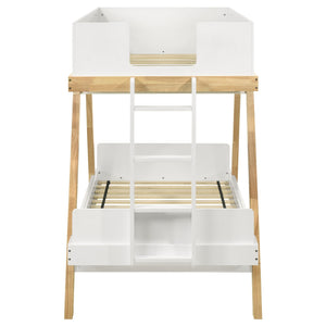 Coaster Frankie Wood Twin Over Twin Bunk Bed White & Natural
