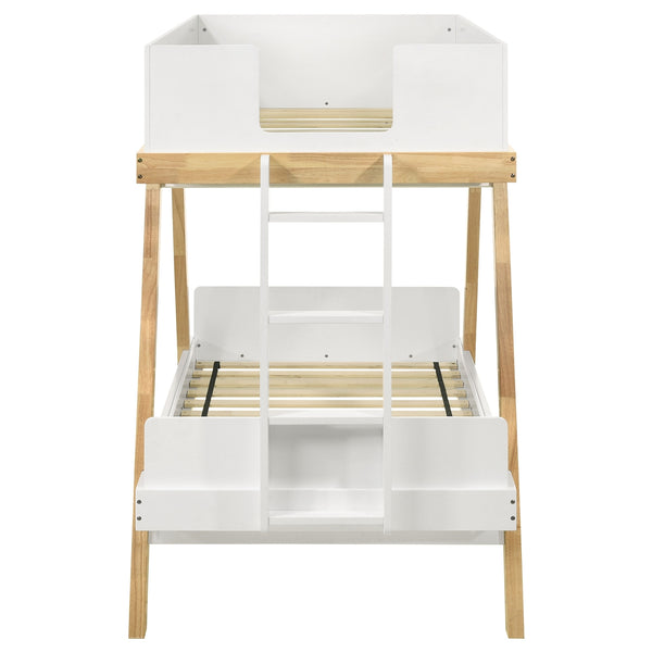 Coaster Frankie Wood Twin Over Twin Bunk Bed White & Natural