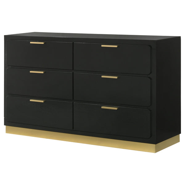 Coaster Caraway 6-Drawer Dresser Black